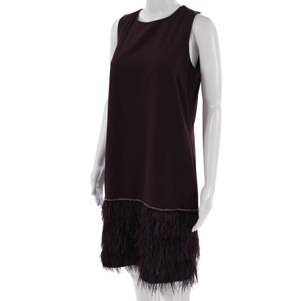 Tahari Womens Shift Dress Purple Sleeveless Round Neck Zip Short Size 10 - Picture 2 of 7